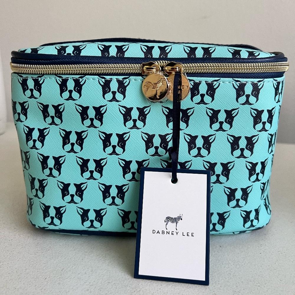 Dabney Lee Train Case Cosmetic Bag Boston Terrier French Bull Dog Pug Travel